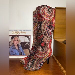 Y2K velvet paisley Diba boots